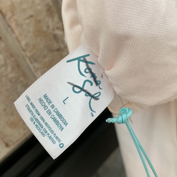 5/$20 Kona Sol size L full coverage swimsuit, white w/tropical print NWT - Picture 5 of 7